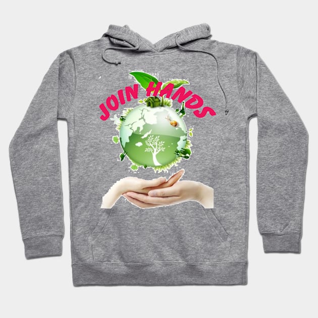 Join hands to protect the environment Hoodie by Paula Tomberlin